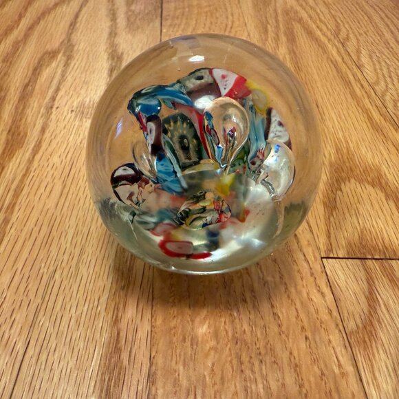 Murano controlled bubble millefiori paperweight - Picture 9 of 9